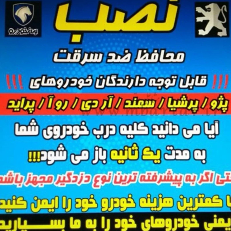 محافظ ضد سرقت خودرو (مناسب برای انواع خودرو های پژو،پارس،سمند ،روا آردی)